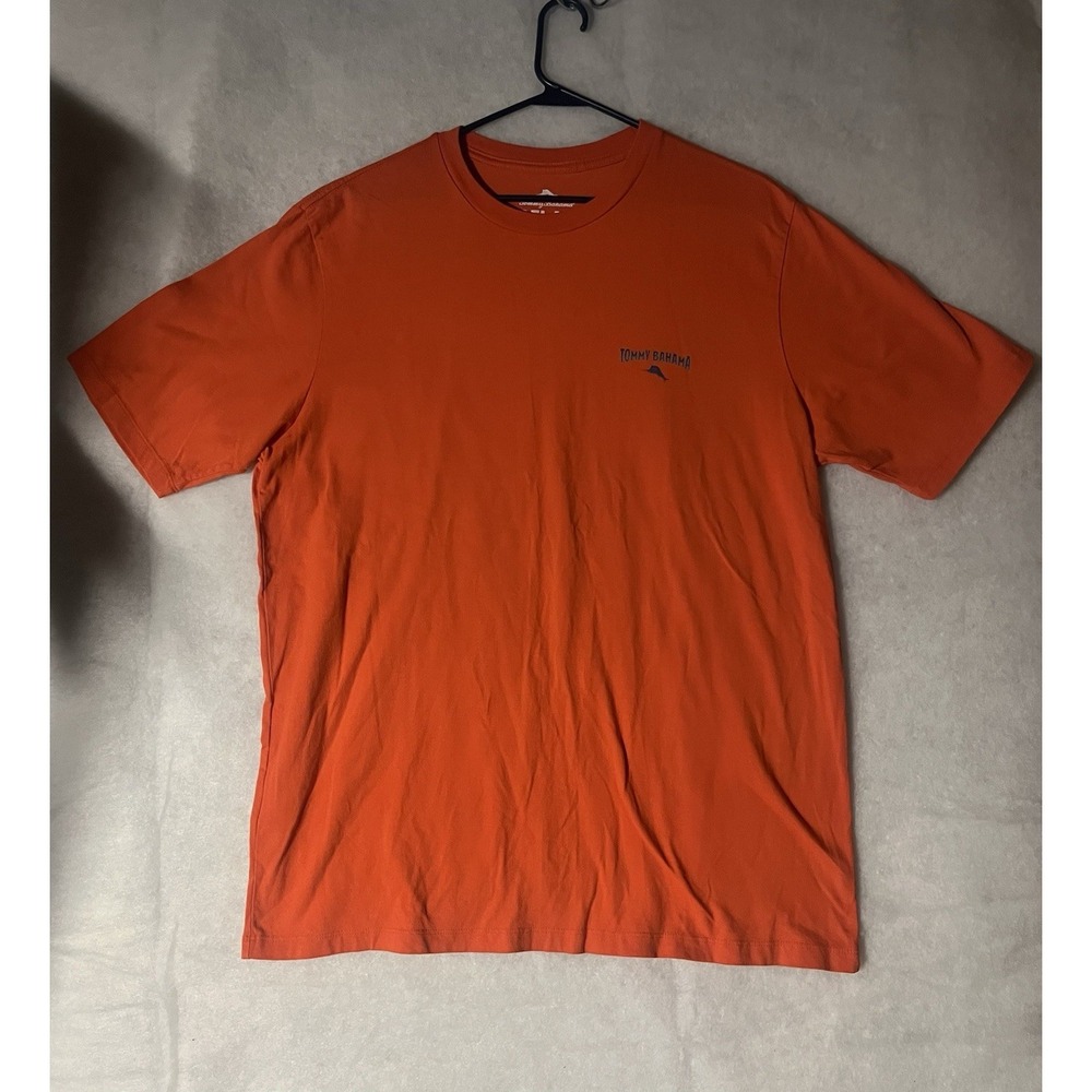 Tommy Bahama Brews Brothers Shirt Size Large Men's Short Sleeve Orange